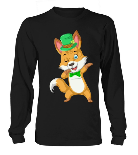 dabbing fox st patricks day Women's Long Sleeve