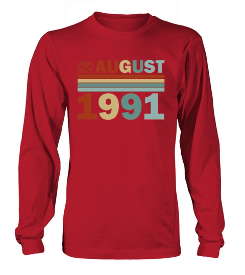 30th Birthday August Vintage 1991 Gift Idea Women's Long Sleeve