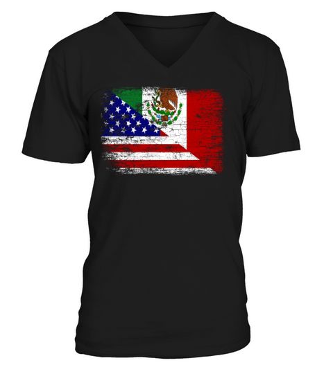 Vintage Mexican American Flag Men's V-Neck T-shirt