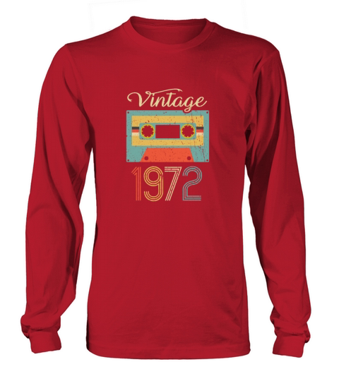 Vintage Cassette 1972 50th Birthday 50 Years Gift Men's Long Sleeve