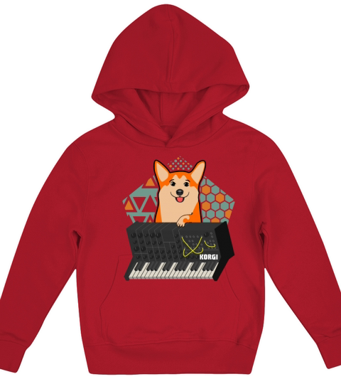 Funny Synthesizer corgi Kids Hoodie