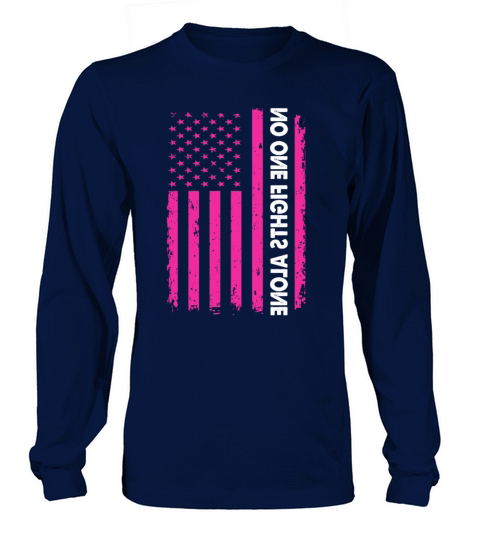 No One Fights Alone Breast Cancer Survivor Men's Long Sleeve
