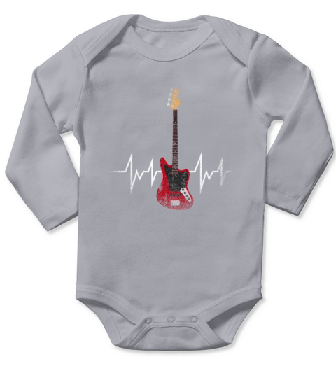 Bass Guitar Heartbeat Long Sleeve Baby One-Piece