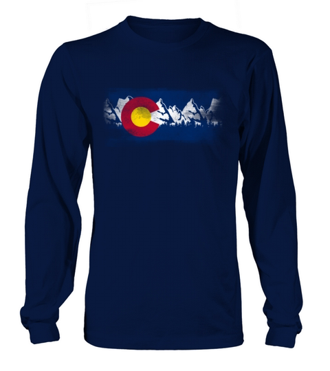 Vintage Colorado State Flag Colorado Mountains Men's Long Sleeve