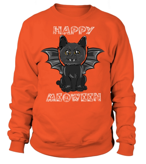 Black Bat Cat Halloween Vampire Women's Sweatshirt