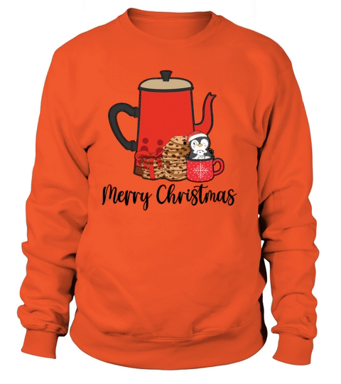 Christmas Cookies Gingerbread Coffee Penguin Women's Sweatshirt