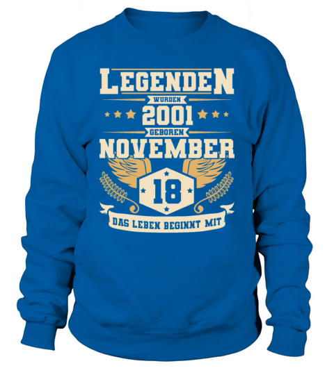 Birthday 2001 November begins life at 18 Men's Sweatshirt