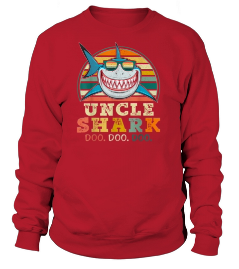 Retro Vintage Uncle Shark TShirt Funny Birthday Gi Men's Sweatshirt