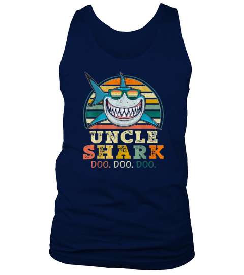 Retro Vintage Uncle Shark TShirt Funny Birthday Gi Men's Tank Top