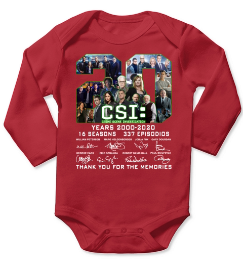 Csi Crime Scene Investigation 20 years 2000 2020 16 seasons 337 episodios thank you for the memories signatures Long Sleeve Baby One-Piece