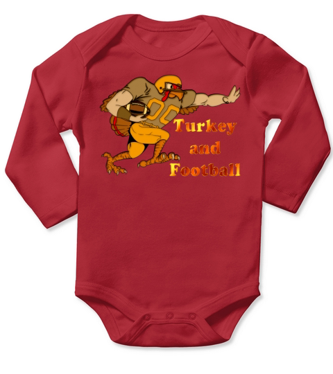 Turkey Football color Long Sleeve Baby One-Piece