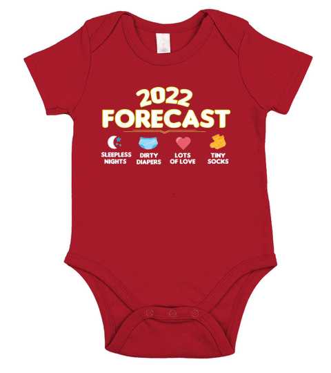 2022 Forecast For Couples New Dad Mom Baby Announcement Short Sleeve Baby One-Piece