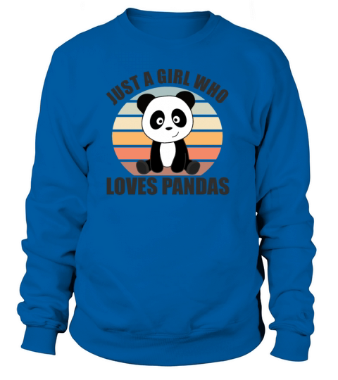 Just A Girl Who Loves Pandas Cute Panda Vintage Women's Sweatshirt