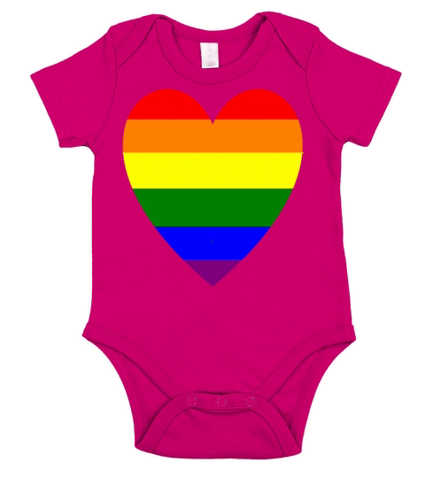 RAINBOW HEART Short Sleeve Baby One-Piece