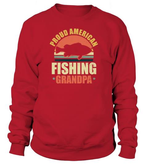 Dad Fishing Proud American Grandpa Gift Men's Sweatshirt