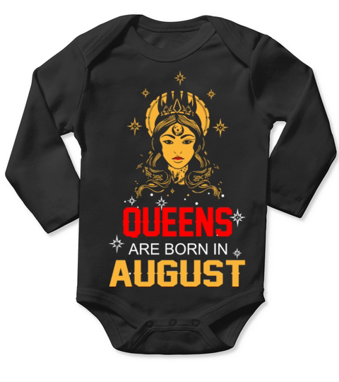 Queens are Born in August Long Sleeve Baby One-Piece