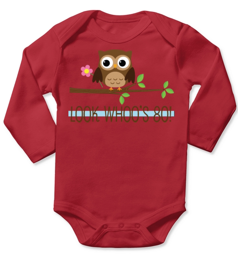 80th Birthday Look Whoos 80 Long Sleeve Baby One-Piece
