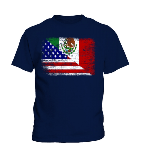 Vintage Mexican American Flag Kids T-Shirt