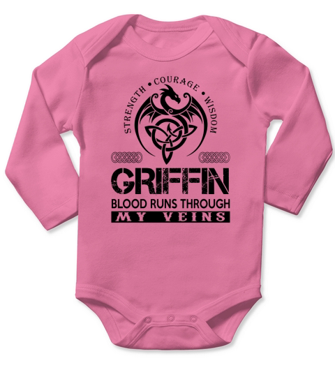 GRIFFIN Shirts - GRIFFIN Blood Runs Through My Veins Name Shirts Long Sleeve Baby One-Piece