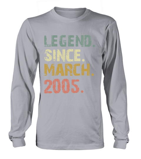 Retro Vintage Legend Since March 2005 Birthday 16 Women's Long Sleeve