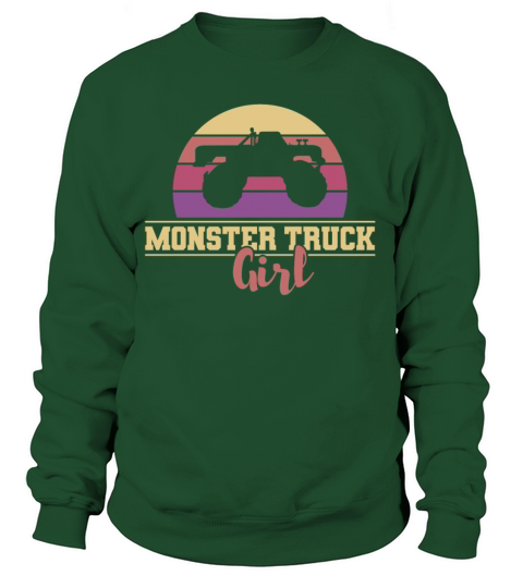 Retro Vintage Monster Truck Girl Women's Sweatshirt
