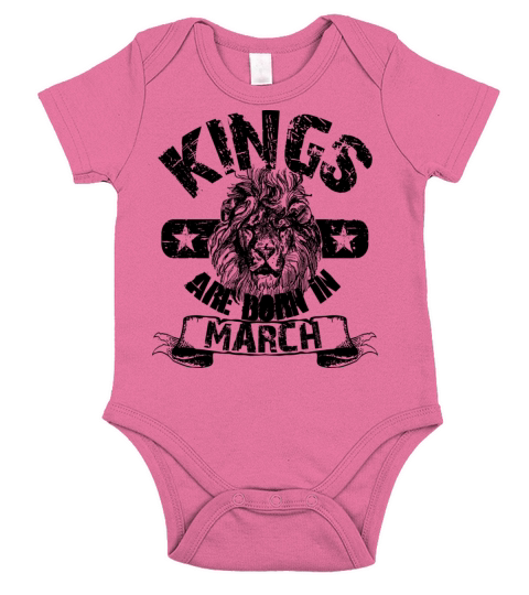 Kings Are Born In March Short Sleeve Baby One-Piece