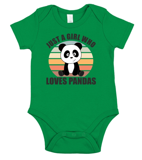 Just A Girl Who Loves Pandas Cute Panda Vintage Short Sleeve Baby One-Piece