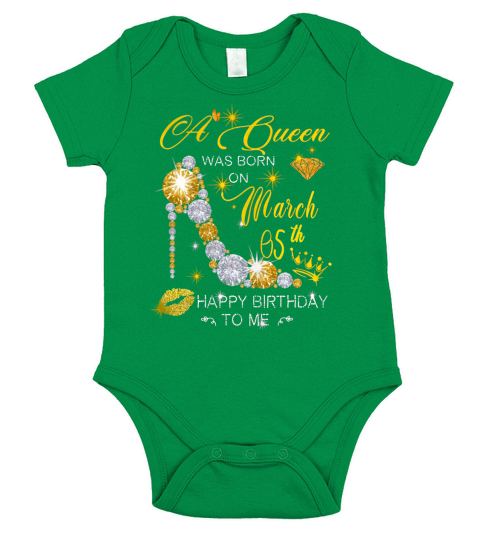 A Queen Was Born On March Birthday 5th Happy Birthday To Me Short Sleeve Baby One-Piece