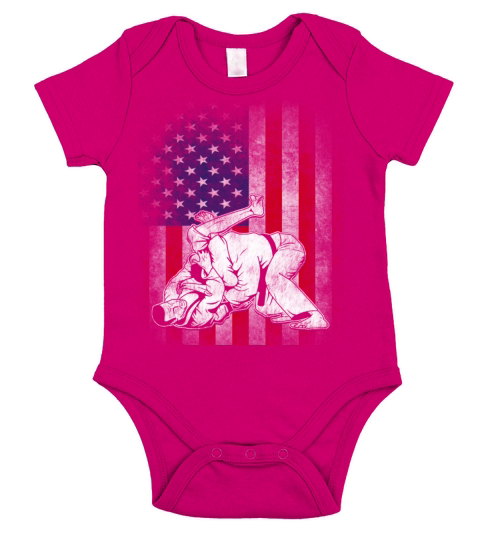 Jiu JItsu BJJ MMA US Flag Shirt Gift for Jiujitsu Short Sleeve Baby One-Piece