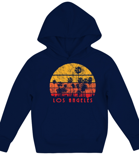 Vintage Style Los Angeles Beach Palm Sunset Kids Hoodie