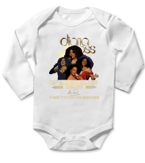 Diana Ross 65th anniversary 1956 to 2021 thank you for the memories signature Long Sleeve Baby One-Piece
