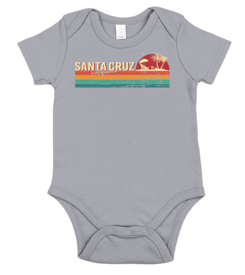 Santa Cruz California City ECG 70s 80s Vintage Short Sleeve Baby One-Piece