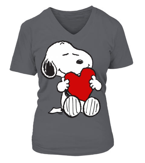 Peanuts Valentine Snoopy Hugging Heart Gift Tee Women's V-Neck T-shirt