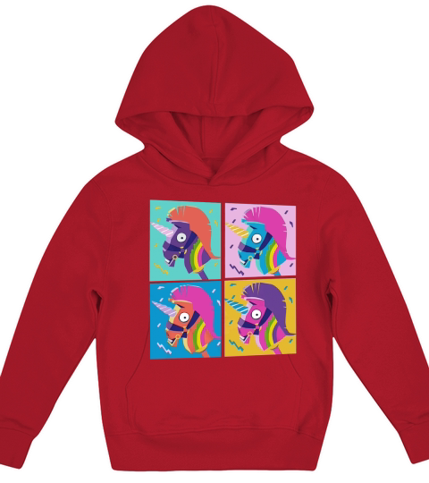 Fortnite Unicorn Llama Rainbow Kids Hoodie