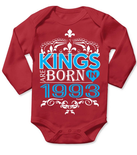 Kings Are Born In 1993 Happy Fathers Day Long Sleeve Baby One-Piece