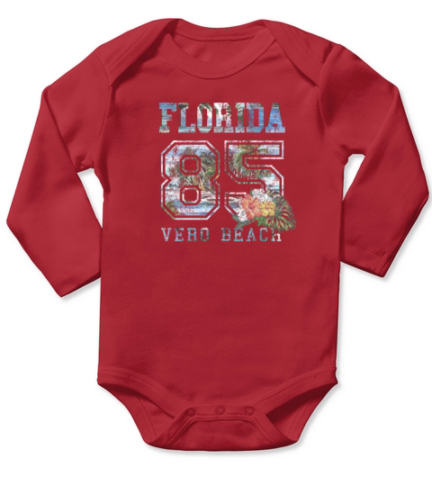 Old School Vero Beach Vacation Souvenir Family Long Sleeve Baby One-Piece