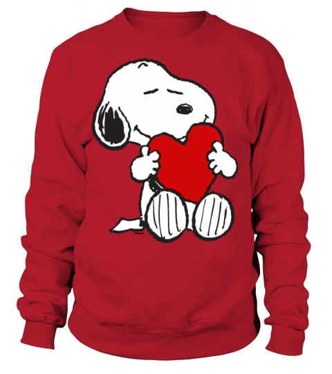 Peanuts Valentine Snoopy Hugging Heart Gift Tee Women's Sweatshirt