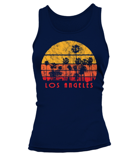 Vintage Style Los Angeles Beach Palm Sunset Women's Tank Top