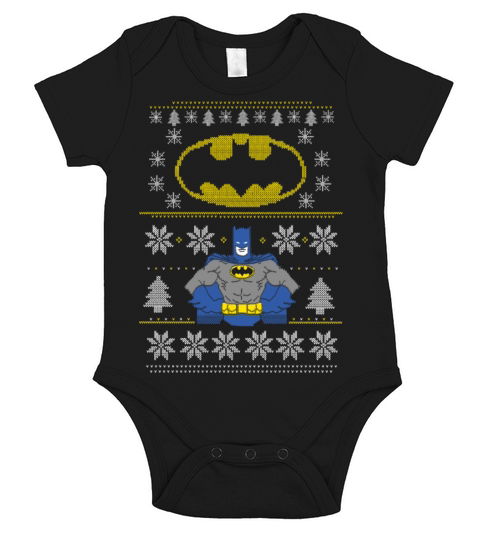 DC Comics Batman Christmas Ugly Sweater Short Sleeve Baby One-Piece