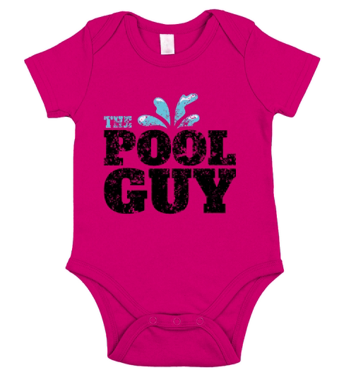 Vintage The Pool Guy Funny Swimming Short Sleeve Baby One-Piece