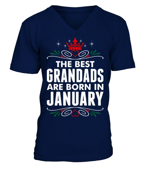 The Best Grandads Are Born In January Men's V-Neck T-shirt