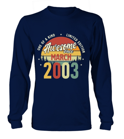 Beautiful Retro Vintage Awesome since March 2003 Women's Long Sleeve