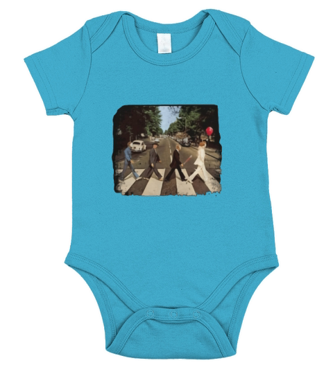 Horror film characters walking Abbey Road shirt Short Sleeve Baby One-Piece