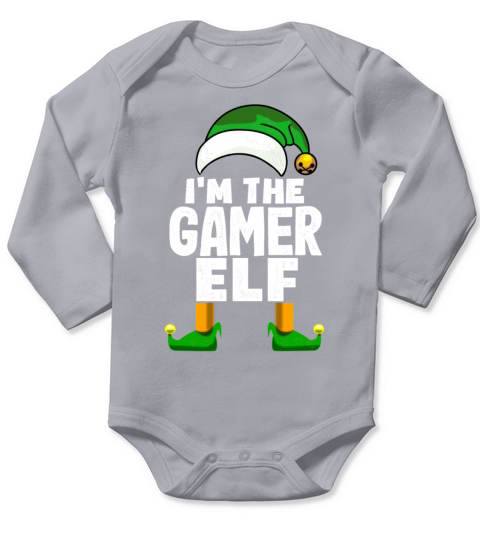 Im the gamer elf for christmas time Long Sleeve Baby One-Piece