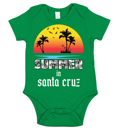 Summer in santa cruz beach holiday palm trees Short Sleeve Baby One-Piece