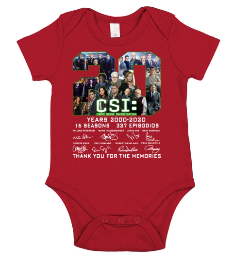 Csi Crime Scene Investigation 20 years 2000 2020 16 seasons 337 episodios thank you for the memories signatures Short Sleeve Baby One-Piece