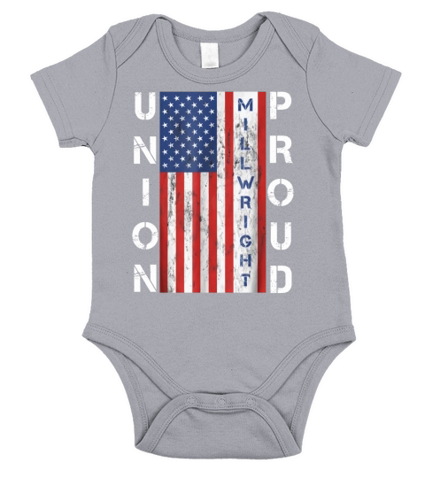 Union Proud American Flag Millwright Short Sleeve Baby One-Piece