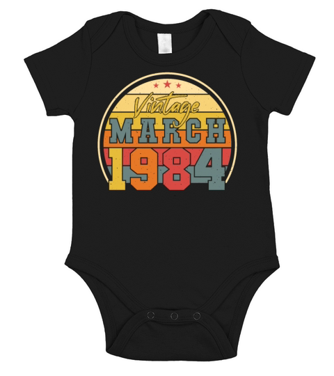 Born March 1984 Retro Short Sleeve Baby One-Piece