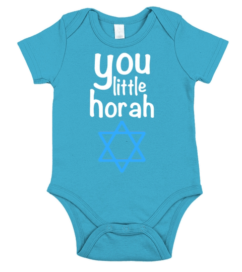 Little Horah Jewish Quote Thanksgiving Hanukkah Short Sleeve Baby One-Piece