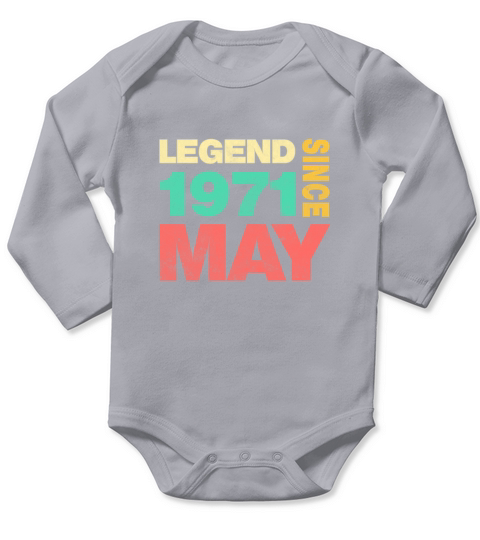 50th Birthday May Gift Vintage 1971 50 Years Long Sleeve Baby One-Piece